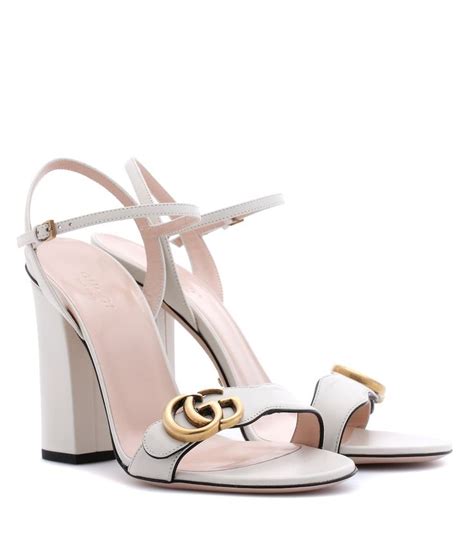 gucci white heels|white Gucci heel sandals.